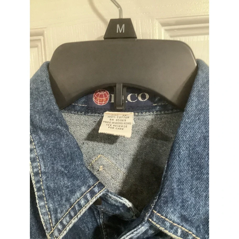 Vintage PACO Jeans Denim Jacket Mens M Lined Quilted Warm Dark Wash 90s